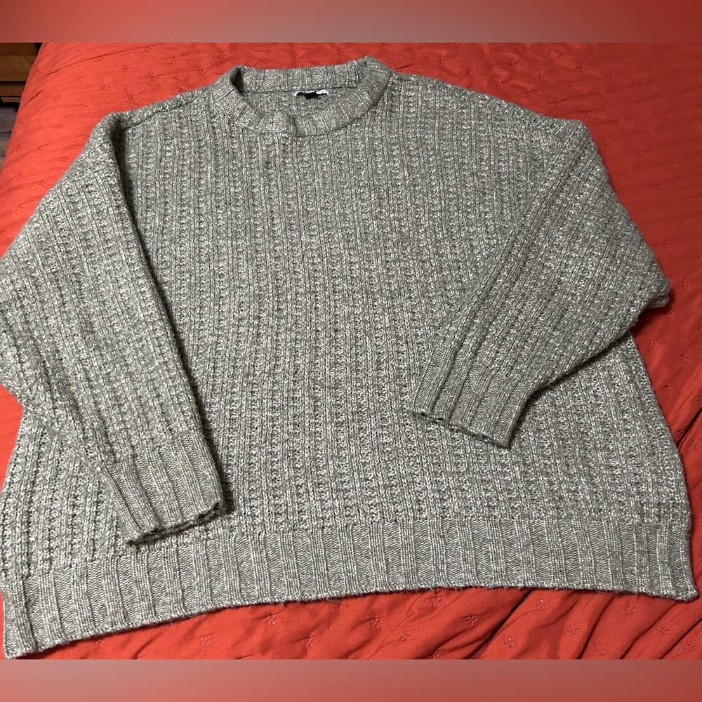 American Eagle Outfitters Crewneck Sweater - Army Green XXL